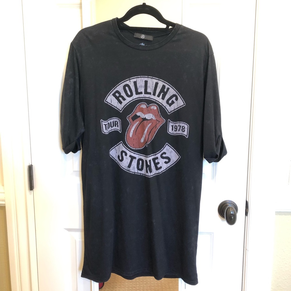 Missguided Rolling Stones Black Tunic